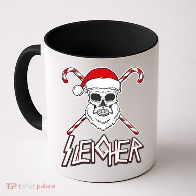 Sleigher Santa Candy Cane Skull Coffee Mug