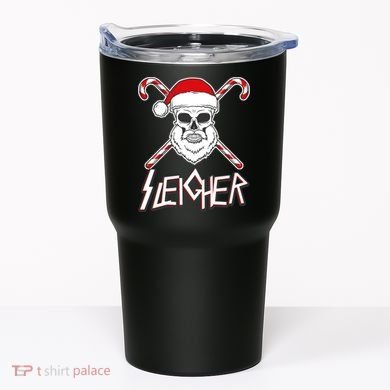 Sleigher Santa Candy Cane Skull Tumbler