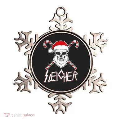 Sleigher Santa Candy Cane Skull Ornament