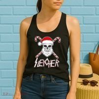 Sleigher Santa Candy Cane Skull Women's Tank Top thumb 2