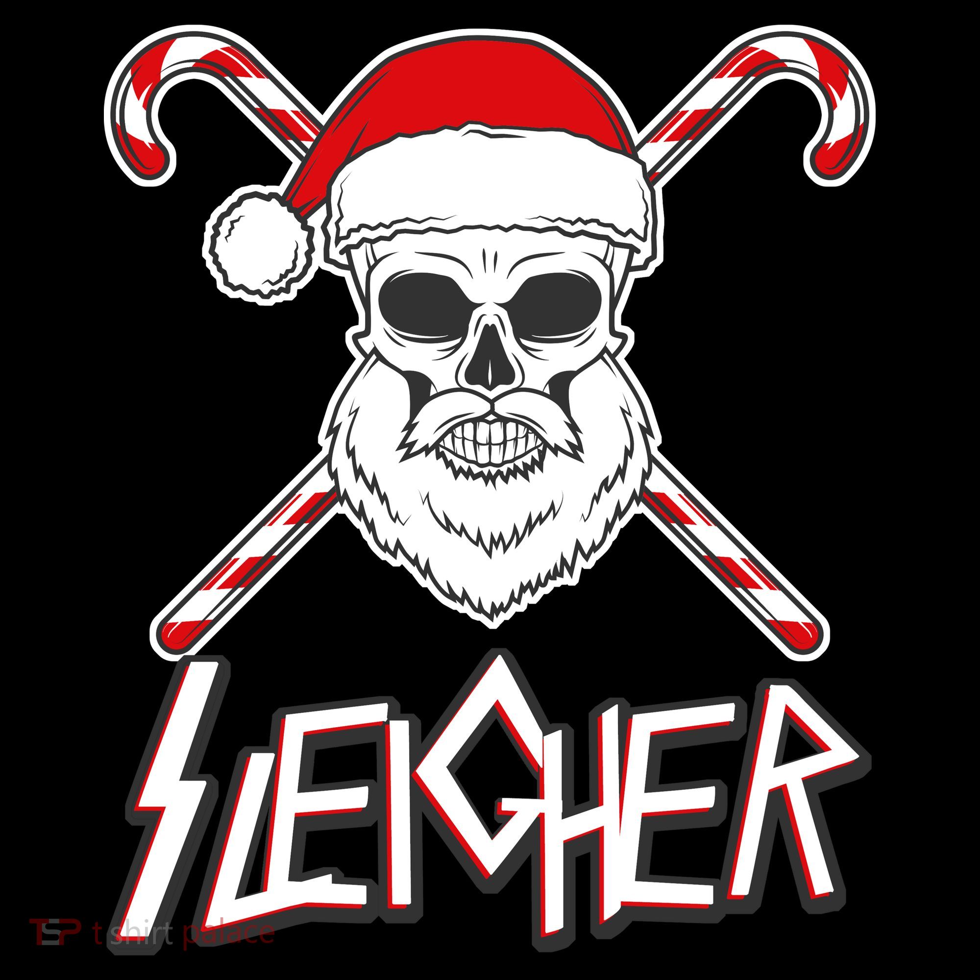 Sleigher Santa Candy Cane Skull Baby Bodysuit