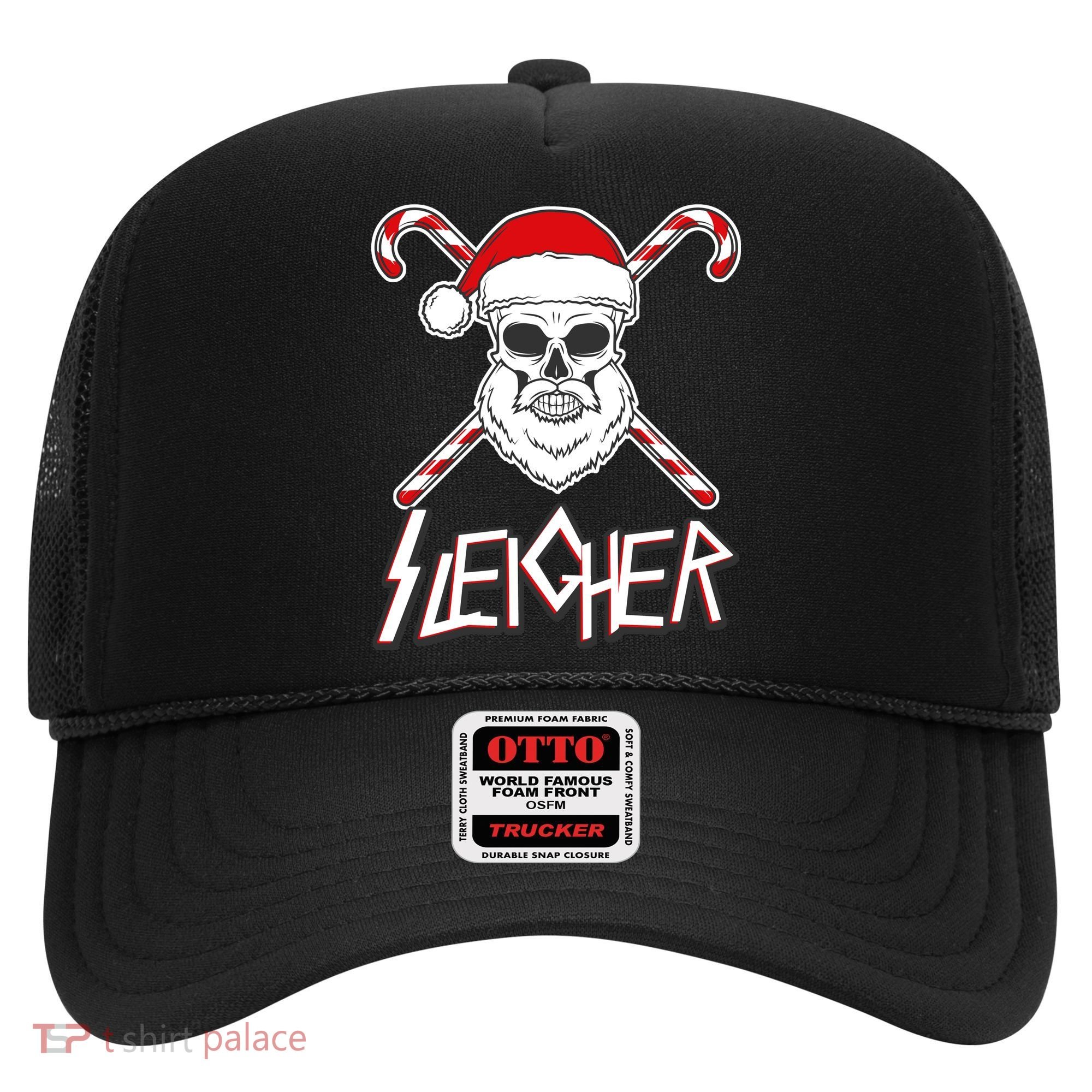 Sleigher Santa Candy Cane Skull Hat