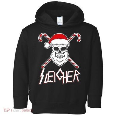 Sleigher Santa Candy Cane Skull Toddler Hoodie