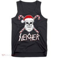 Sleigher Santa Candy Cane Skull Tank Top thumb 0