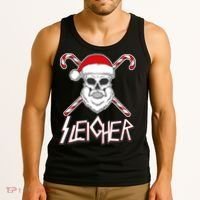 Sleigher Santa Candy Cane Skull Tank Top thumb 3