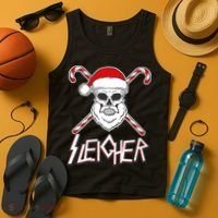 Sleigher Santa Candy Cane Skull Tank Top thumb 4