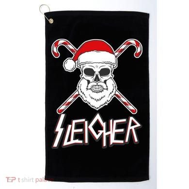 Sleigher Santa Candy Cane Skull Golf Towel