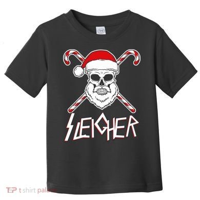 Sleigher Santa Candy Cane Skull Toddler T-Shirt
