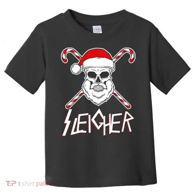 Sleigher Santa Candy Cane Skull Toddler T-Shirt