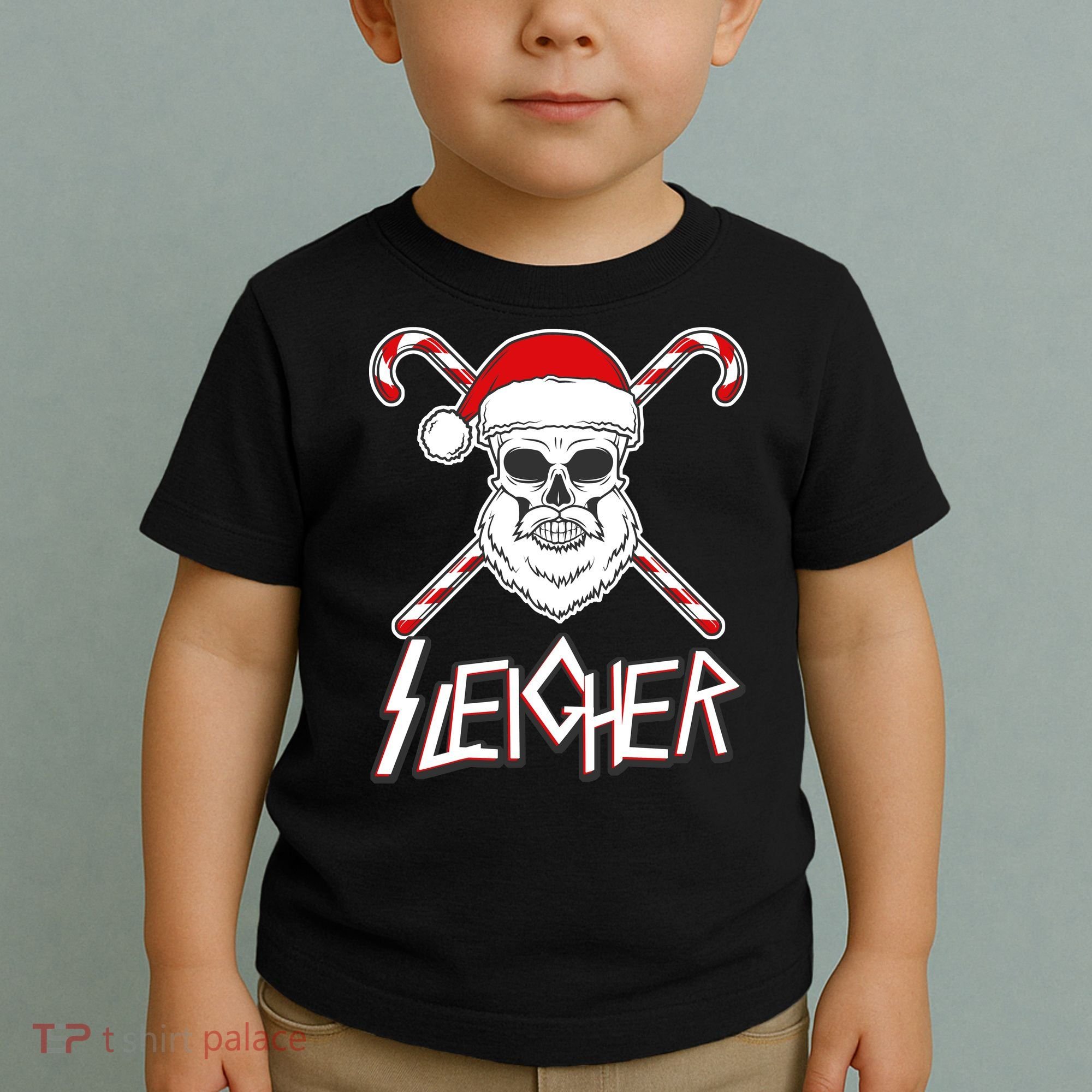 Sleigher Santa Candy Cane Skull Toddler T-Shirt