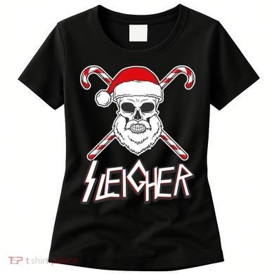 Sleigher Santa Candy Cane Skull Women's T-Shirt