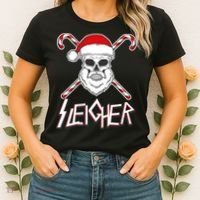 Sleigher Santa Candy Cane Skull Women's T-Shirt thumb 2