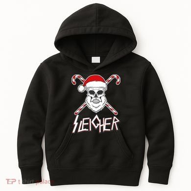 Sleigher Santa Candy Cane Skull Kids Hoodie