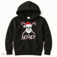 Sleigher Santa Candy Cane Skull Kids Hoodie thumb 0