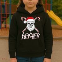 Sleigher Santa Candy Cane Skull Kids Hoodie thumb 3