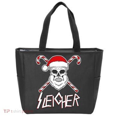 Sleigher Santa Candy Cane Skull Tote Bag