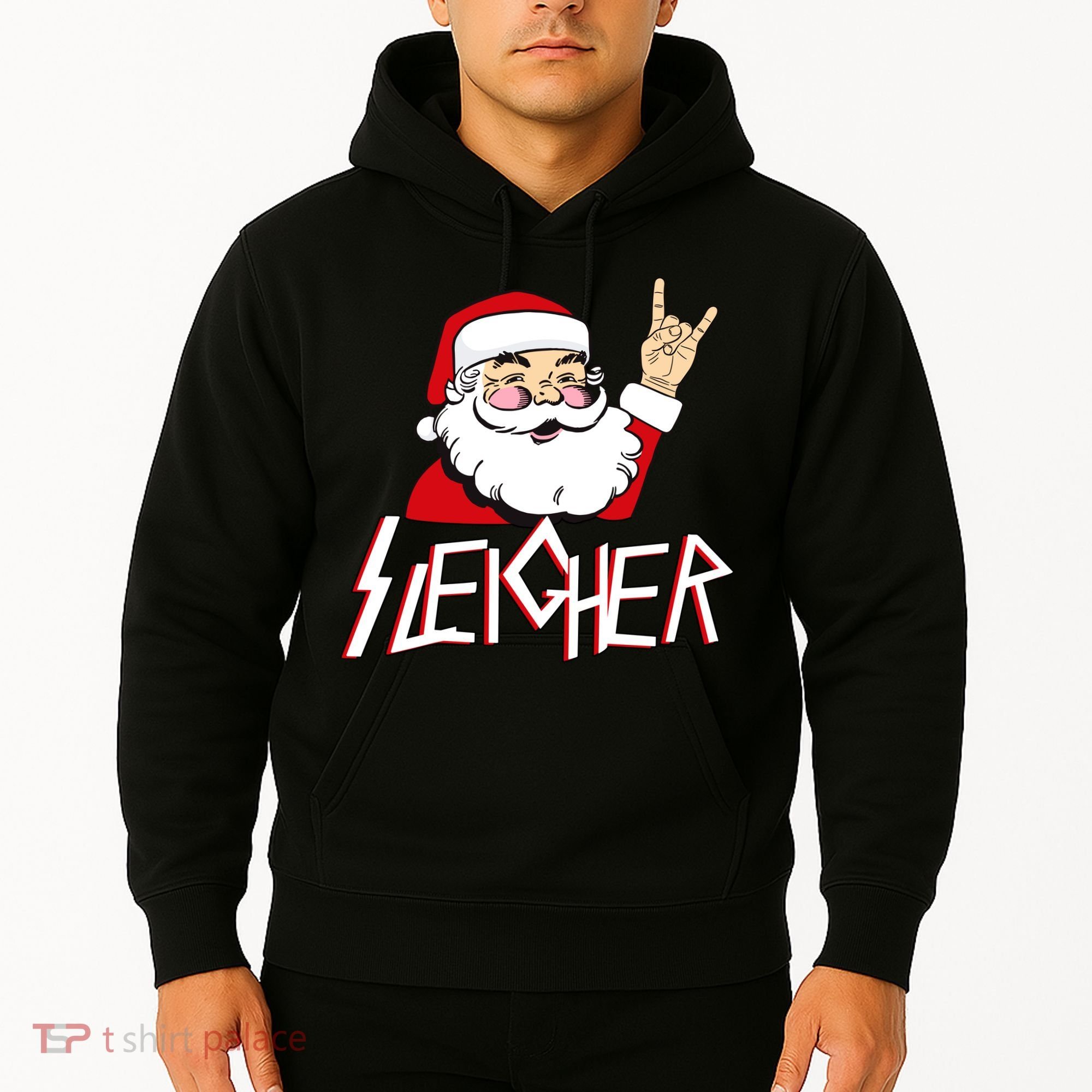 Sleigher Santa Rocks Hoodie