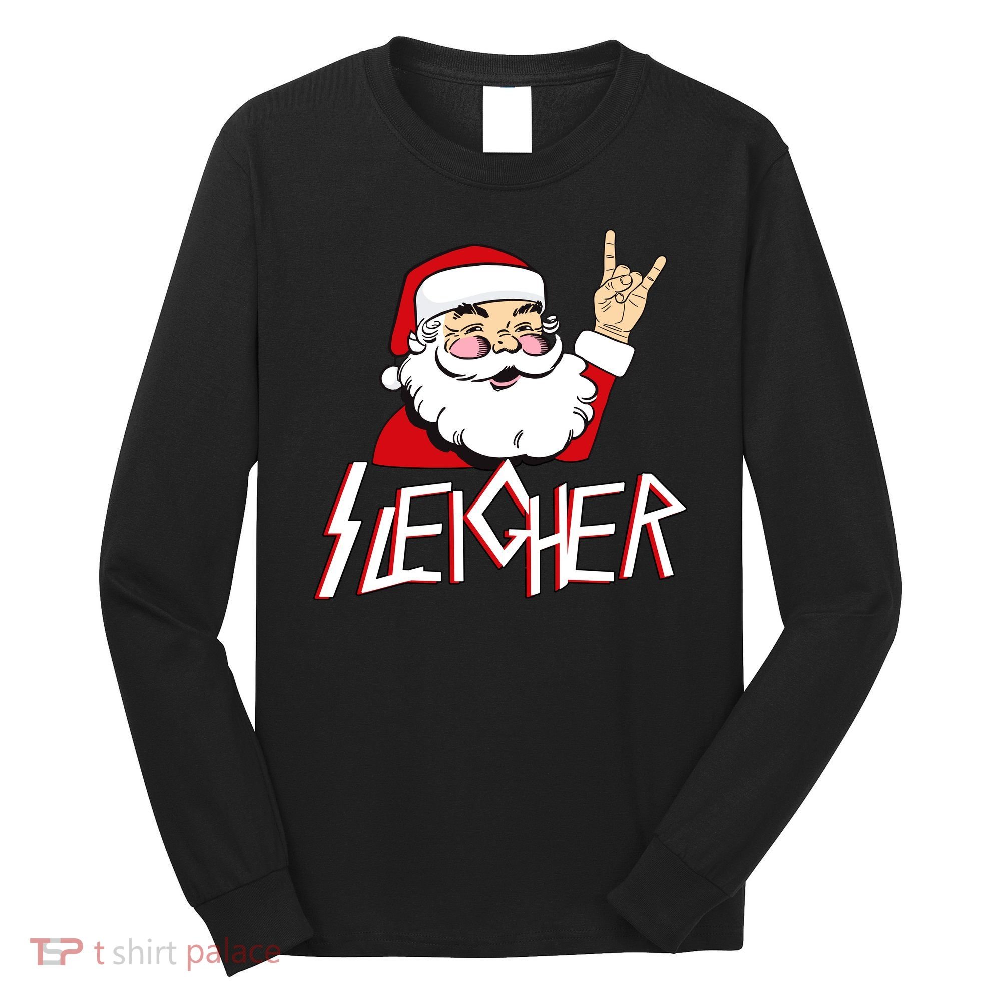 Sleigher Santa Rocks Long Sleeve Shirt