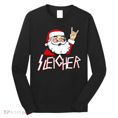 Sleigher Santa Rocks Long Sleeve Shirt