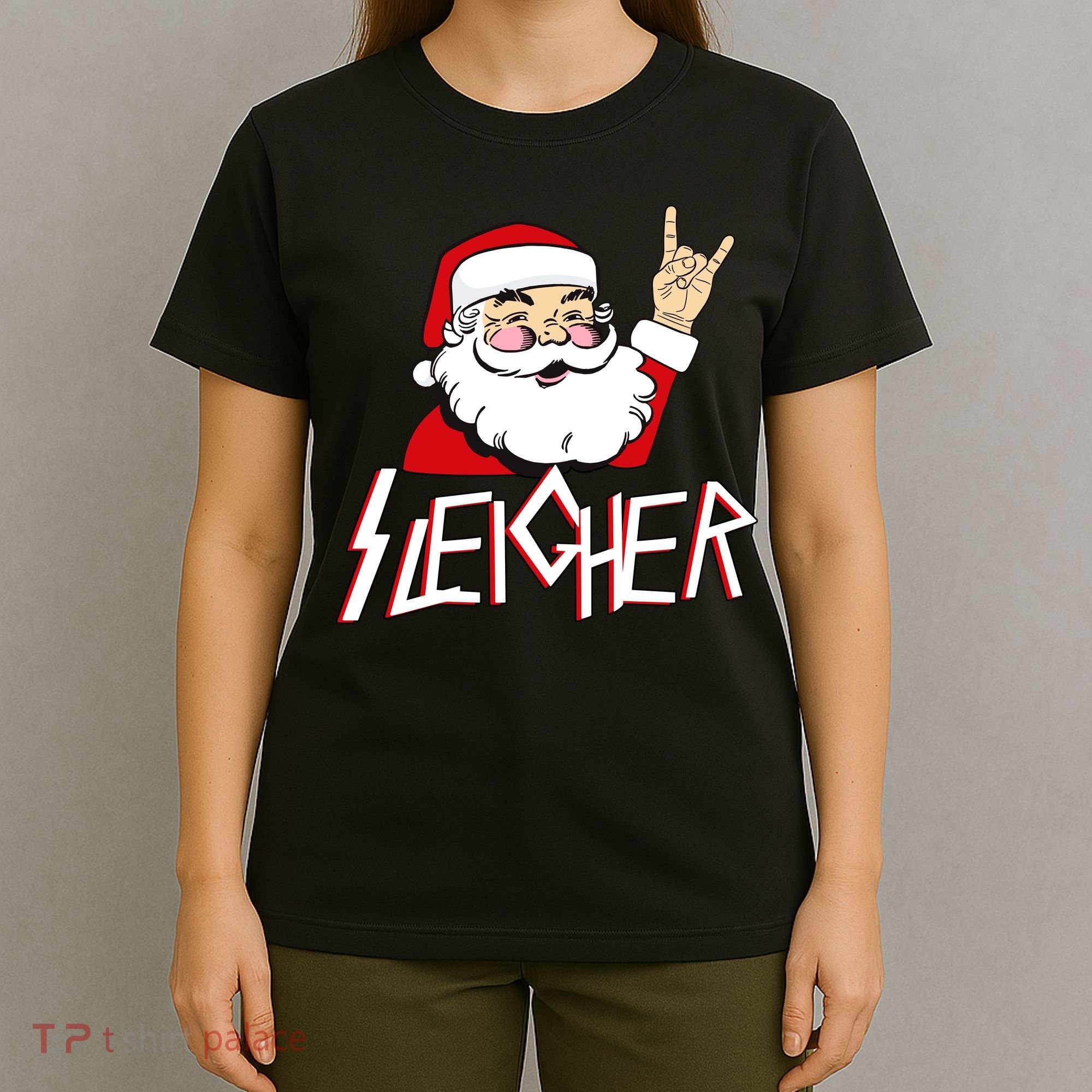 Sleigher Santa Rocks T-Shirt
