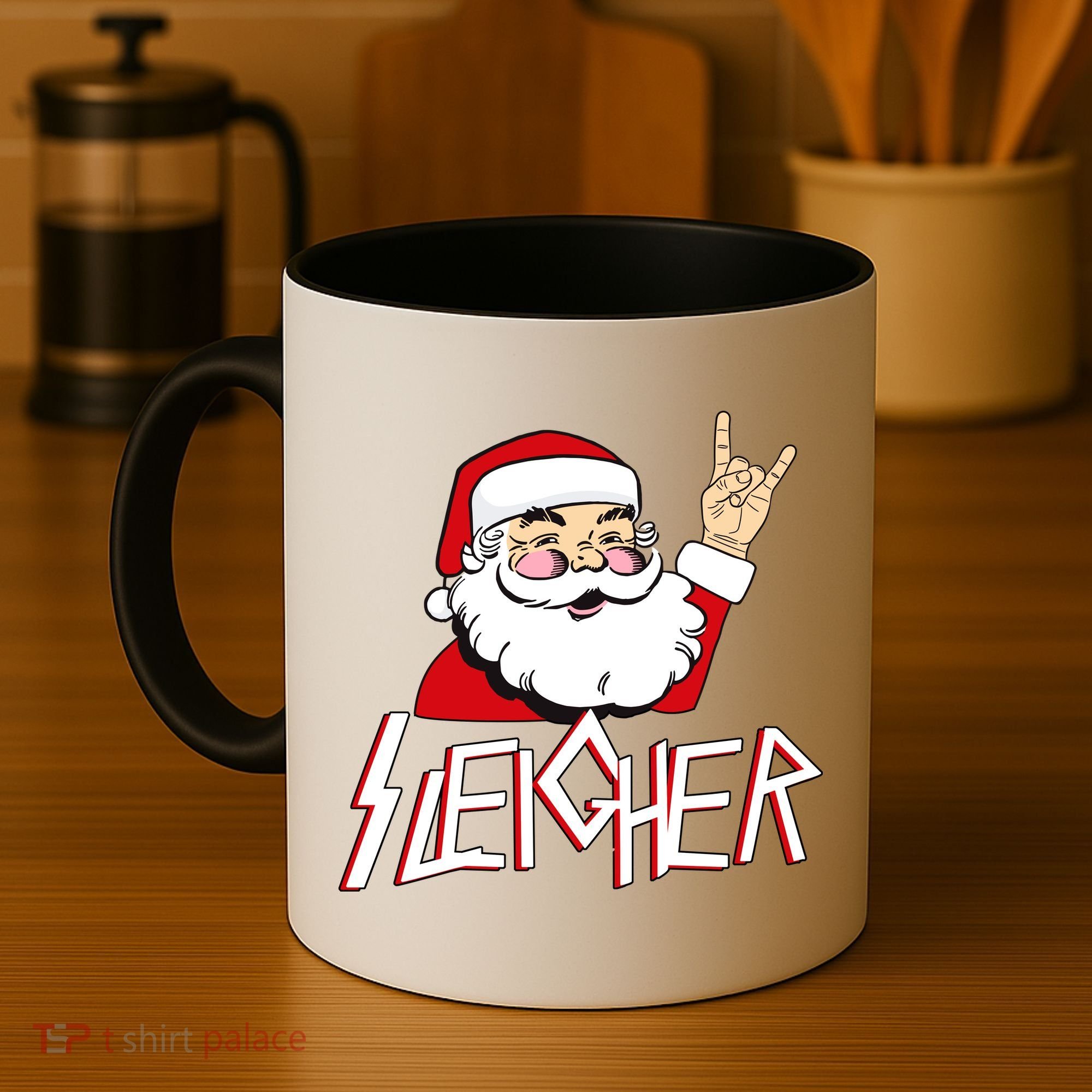 Sleigher Santa Rocks Coffee Mug
