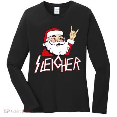 Sleigher Santa Rocks Women's Long Sleeve Shirt