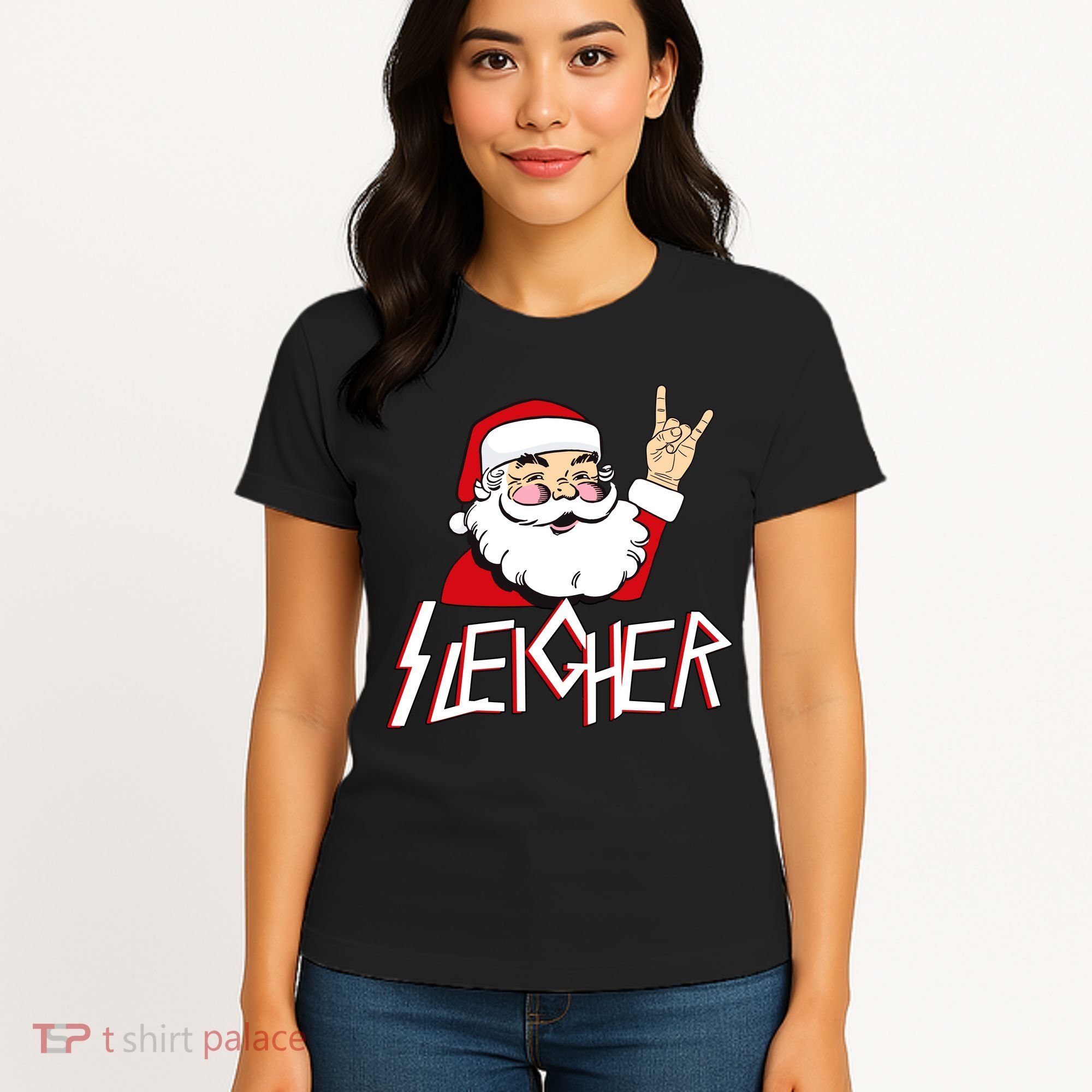 Sleigher Santa Rocks Women's T-Shirt