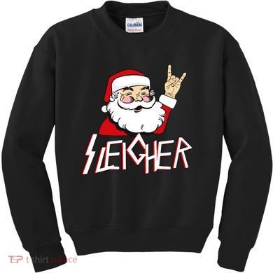 Sleigher Santa Rocks Kids Sweatshirt