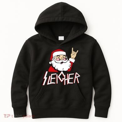 Sleigher Santa Rocks Kids Hoodie