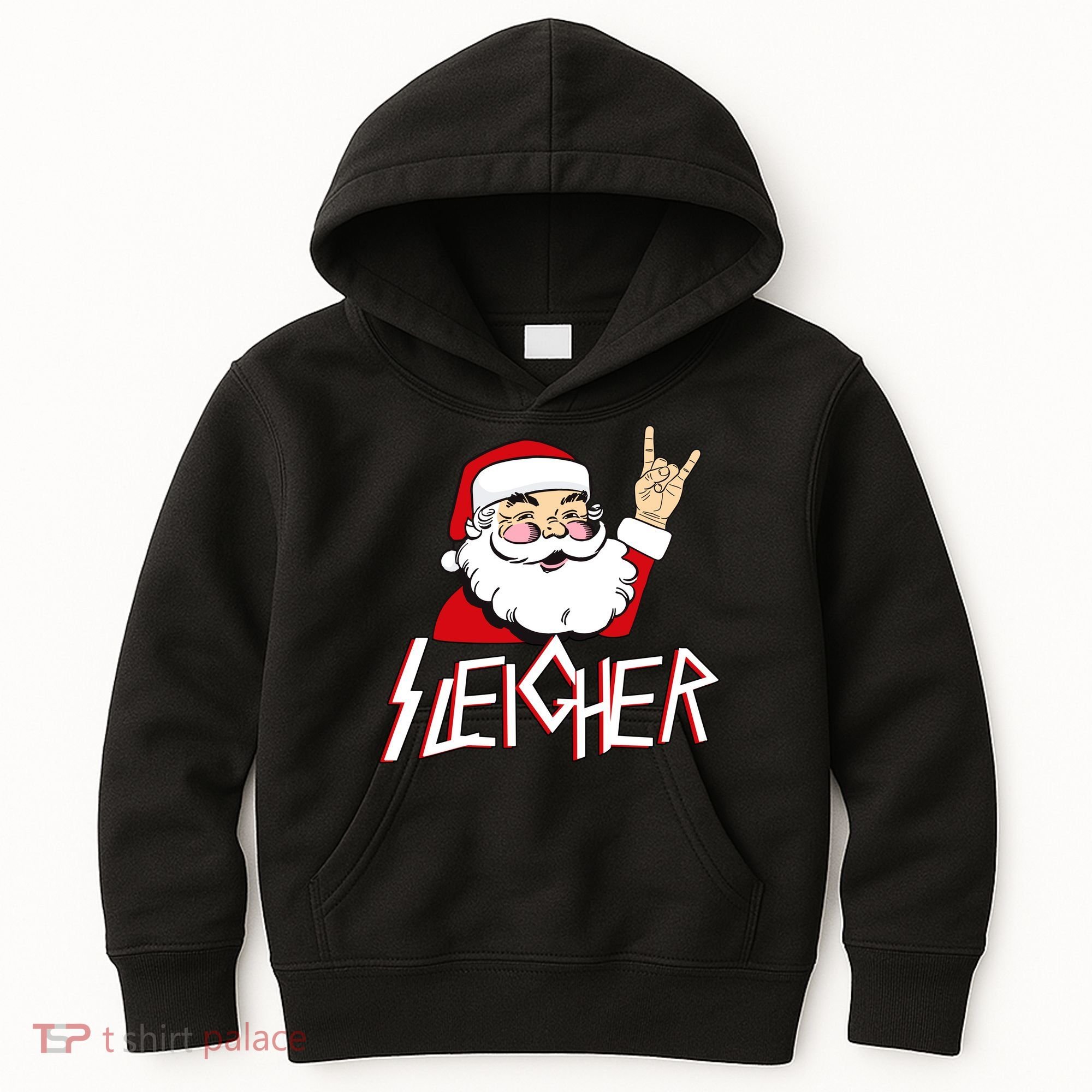 Sleigher Santa Rocks Kids Hoodie
