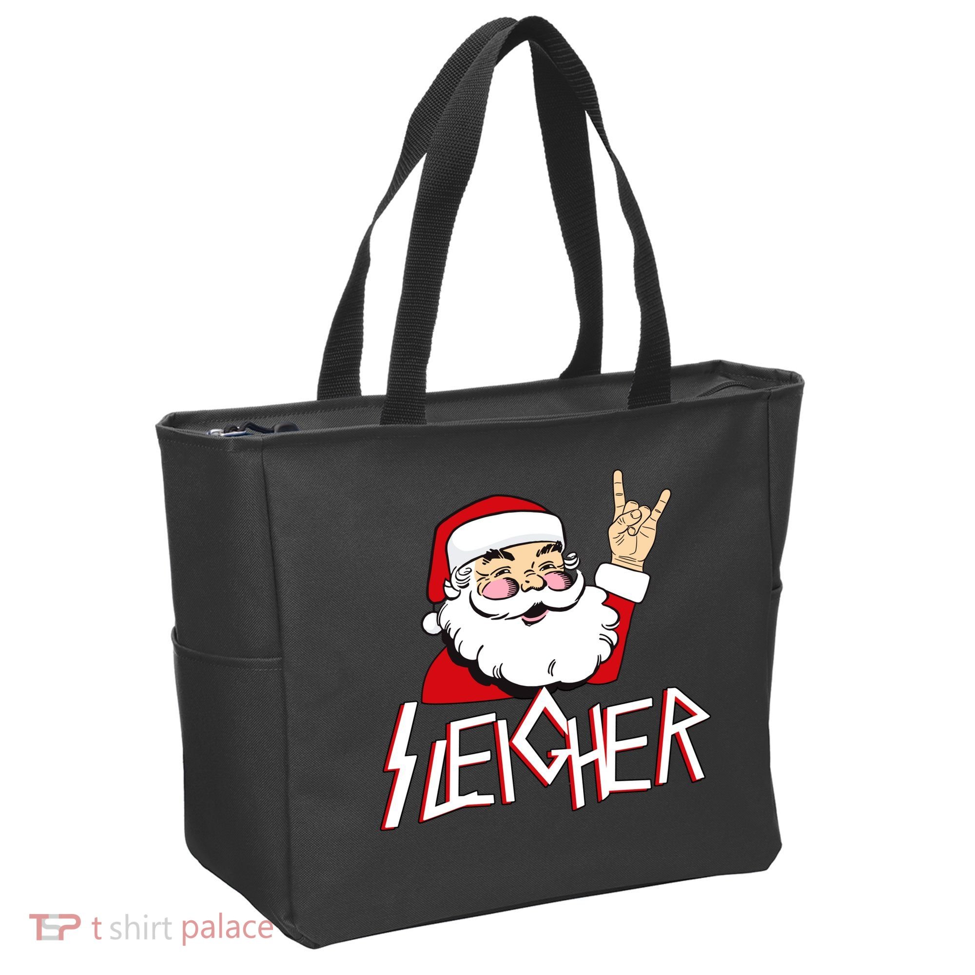 Sleigher Santa Rocks Tote Bag