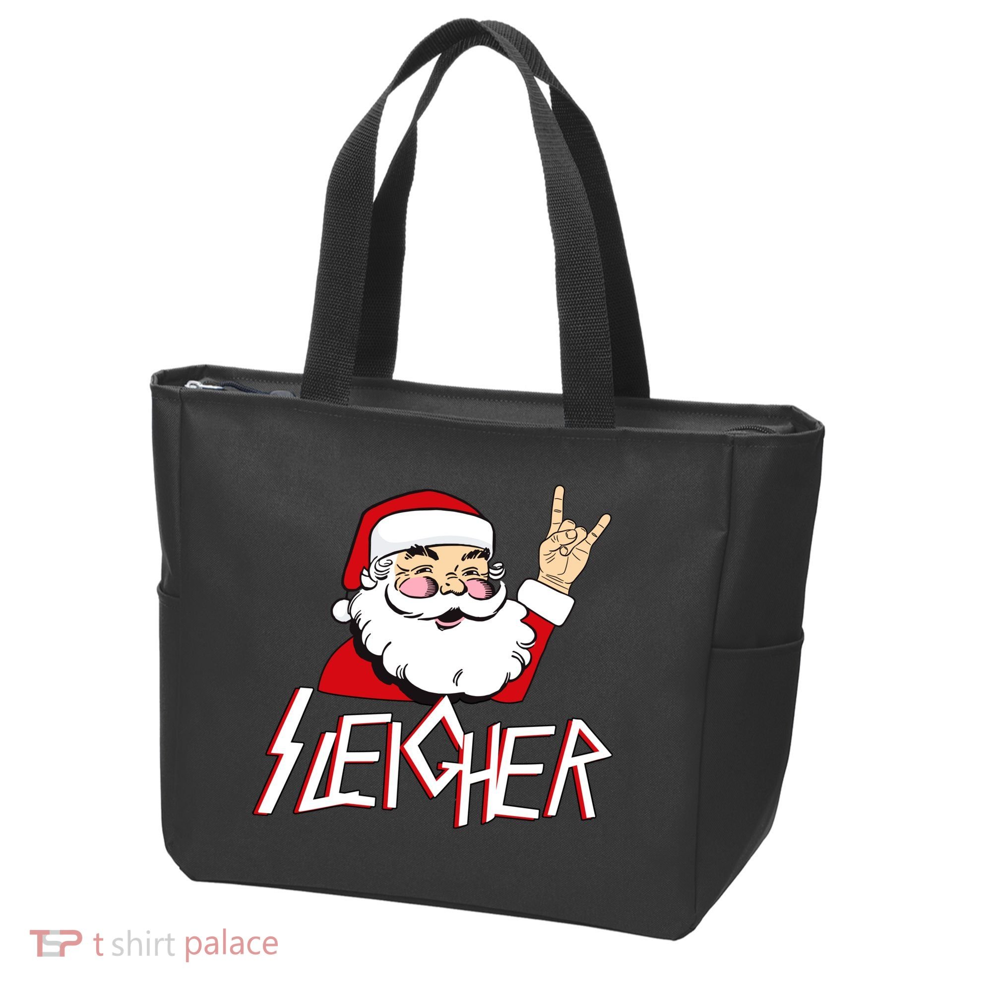Sleigher Santa Rocks Tote Bag