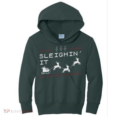 Sleighin It Ugly Christmas  Kids Hoodie