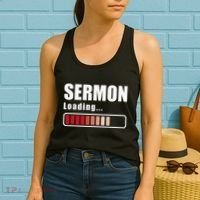 Sermon Loading Funny Pastor Preacher Minister Clergy Women's Tank Top thumb 2