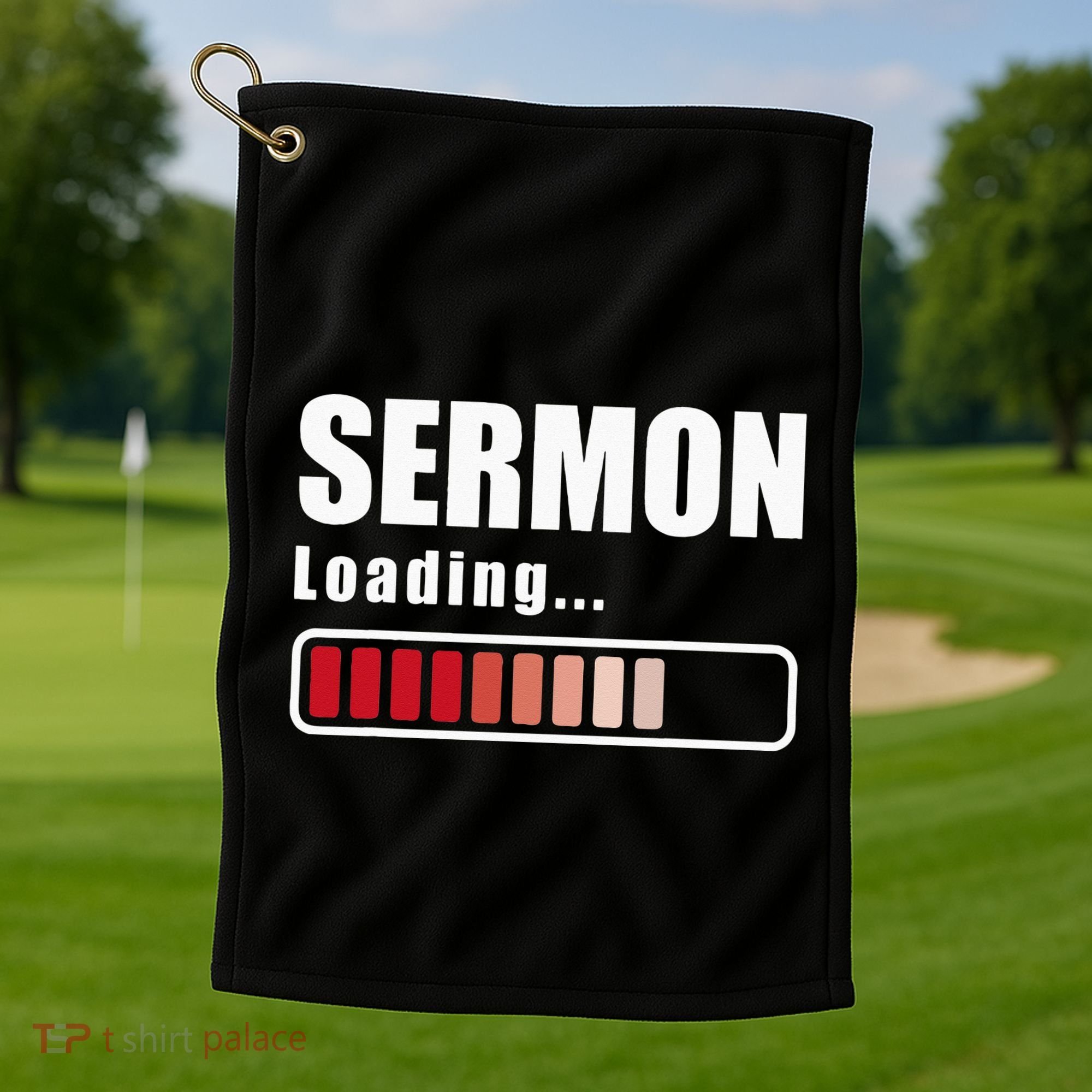 Sermon Loading Funny Pastor Preacher Minister Clergy Golf Towel