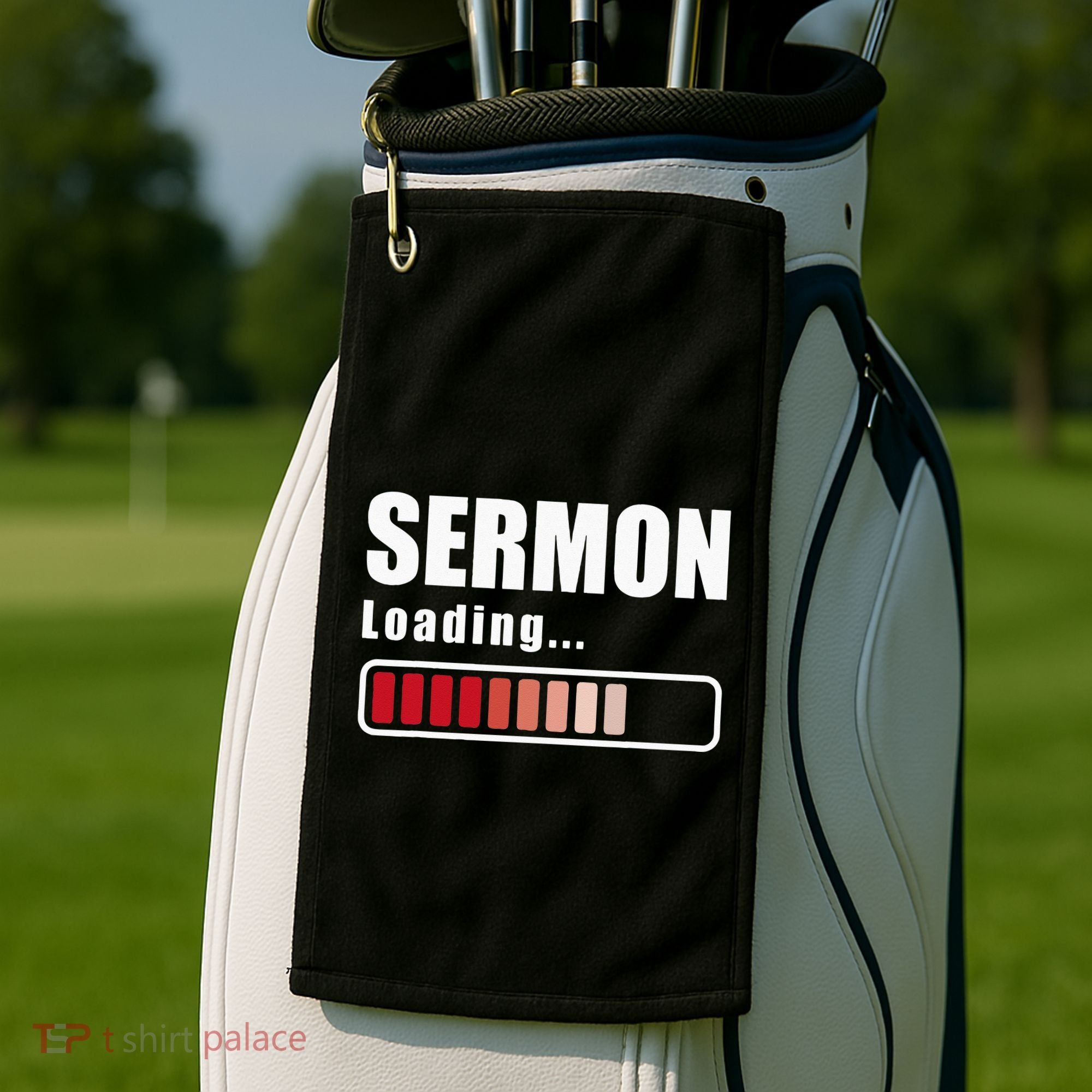 Sermon Loading Funny Pastor Preacher Minister Clergy Golf Towel
