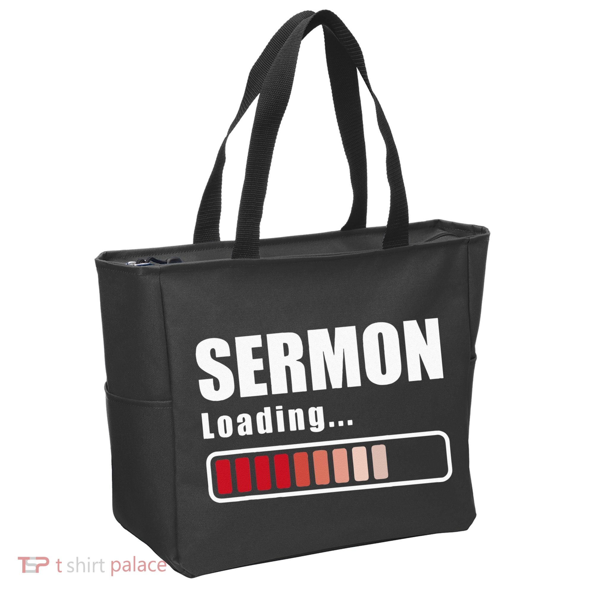 Sermon Loading Funny Pastor Preacher Minister Clergy Tote Bag