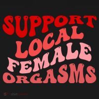 Support Local Female Orgasms Groovy Women's Tri-Blend 3/4-Sleeve Raglan Shirt thumb 4
