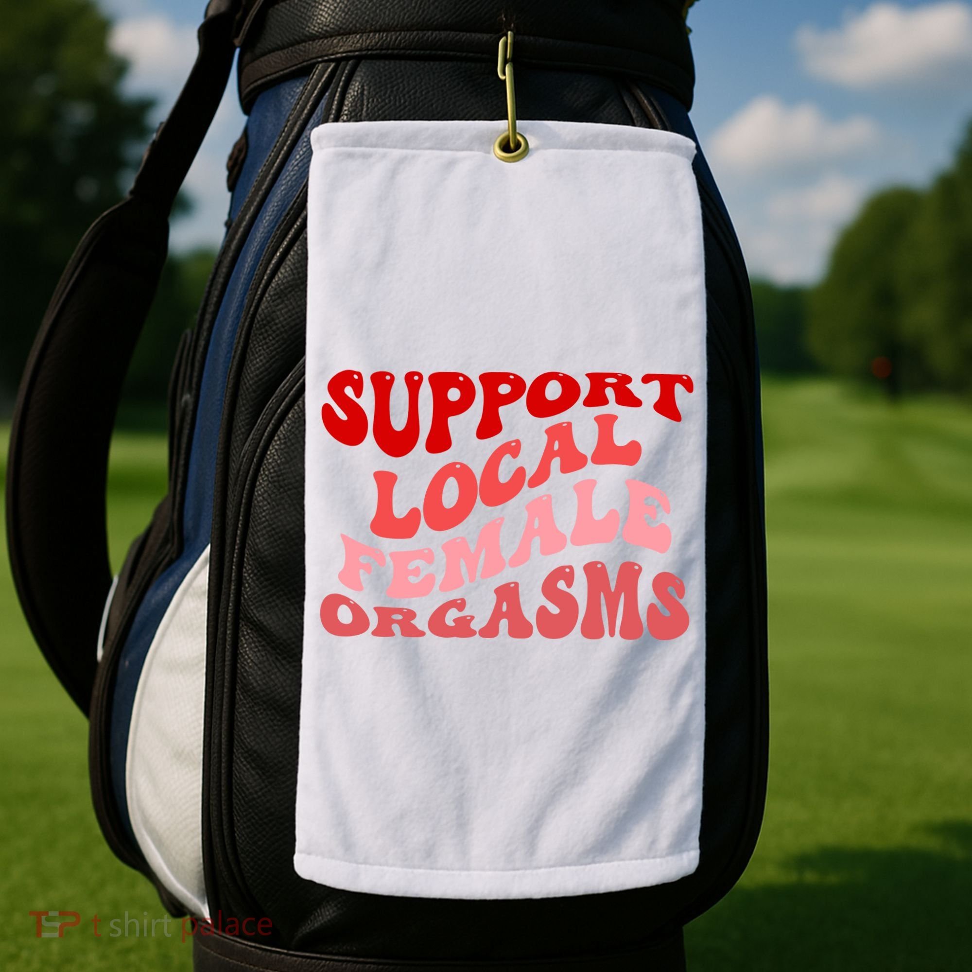Support Local Female Orgasms Groovy Golf Towel