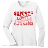 Support Local Female Orgasms Groovy Women's Long Sleeve Shirt thumb 0
