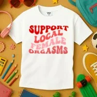 Support Local Female Orgasms Groovy Kids T-Shirt thumb 3