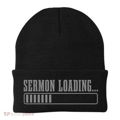 Sermon Loading Funny Pastor Christian Parish Clergy Apparel Beanie
