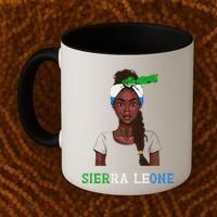 Sierra Leonean Flag Souvenirs Products Woman Sierra Leone Coffee Mug thumb 2