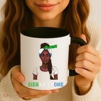 Sierra Leonean Flag Souvenirs Products Woman Sierra Leone Coffee Mug thumb 3
