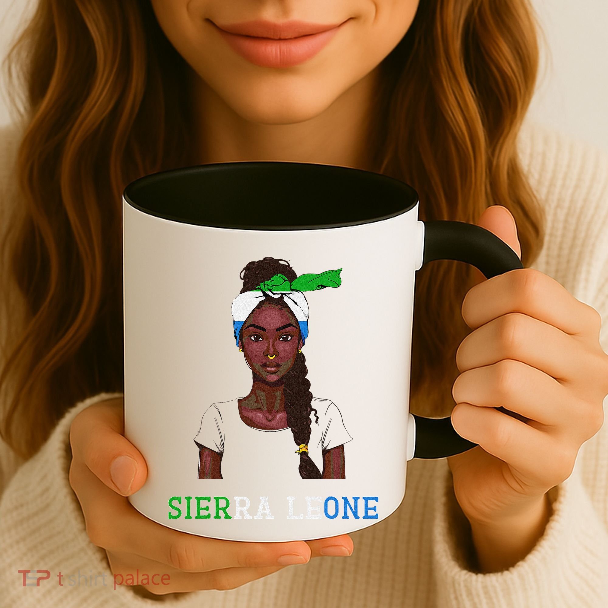 Sierra Leonean Flag Souvenirs Products Woman Sierra Leone Coffee Mug