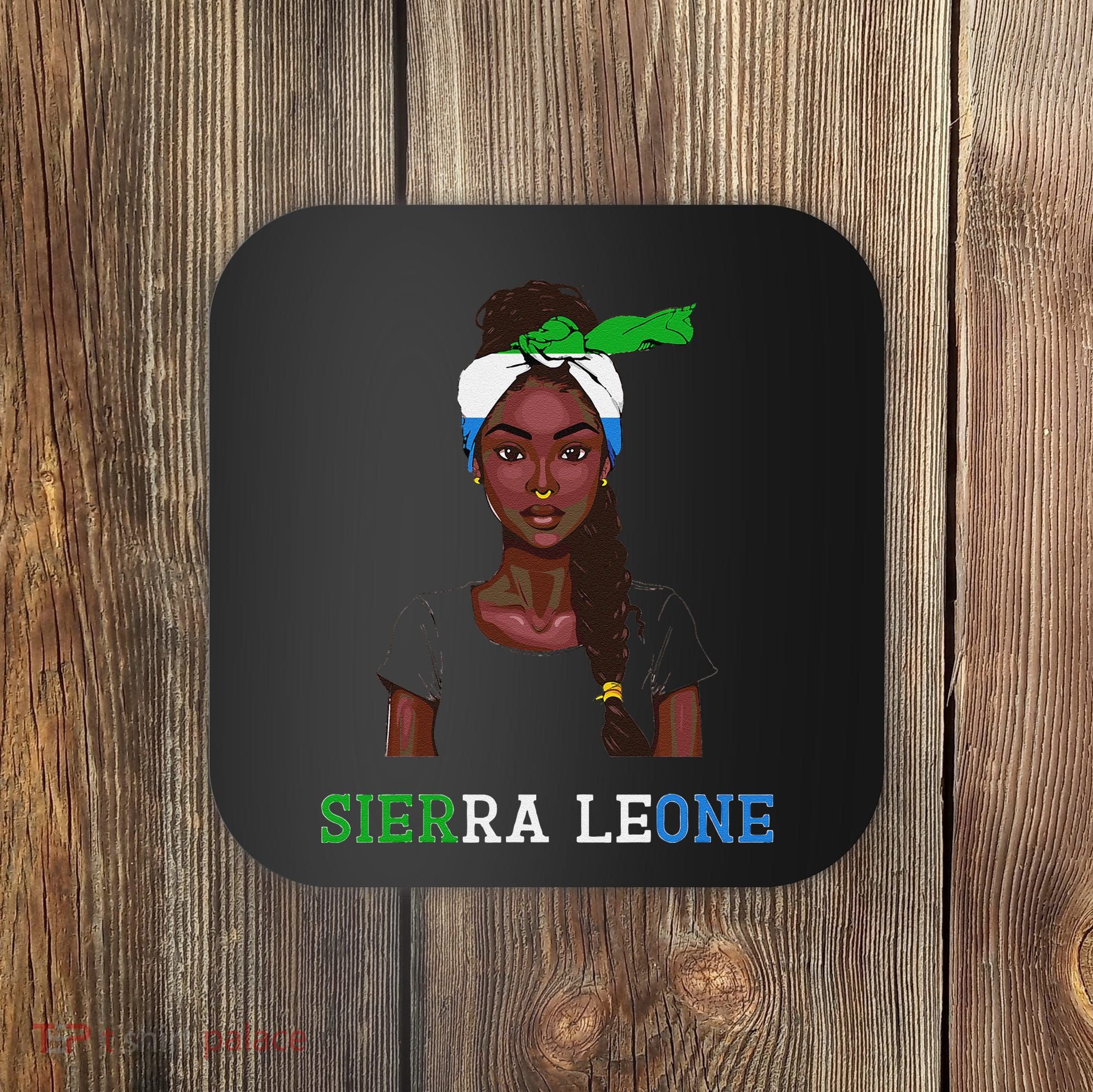 Sierra Leonean Flag Souvenirs Products Woman Sierra Leone Coaster