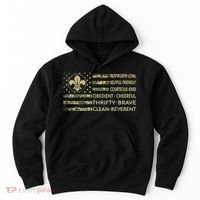 Scout Leader Funny Scout Camping Camo US America Flag Retro Hoodie thumb 0