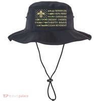 Scout Leader Funny Scout Camping Camo US America Flag Retro Bucket Hat thumb 0