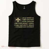 Scout Leader Funny Scout Camping Camo US America Flag Retro Tank Top thumb 2