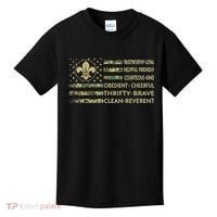 Scout Leader Funny Scout Camping Camo US America Flag Retro Kids T-Shirt thumb 0